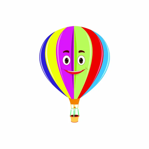 Balão Quente Colorido Com Expressão Cartoon Vector Image — Vetor de Stock