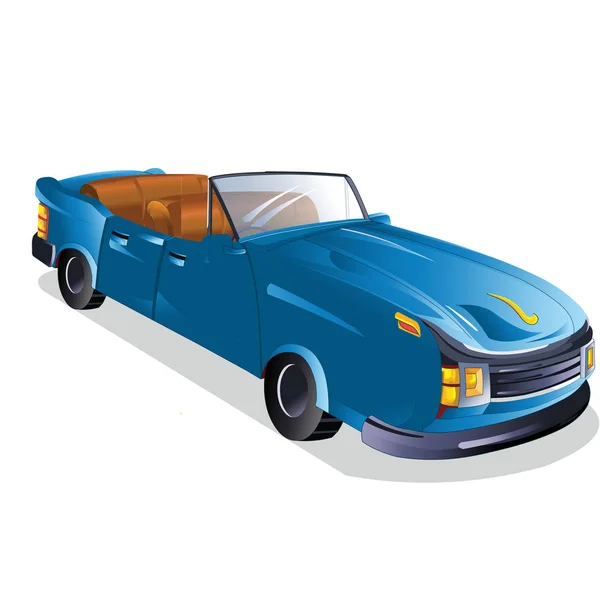 Blauwe Auto Cartoon Vector Afbeelding — Stockvector