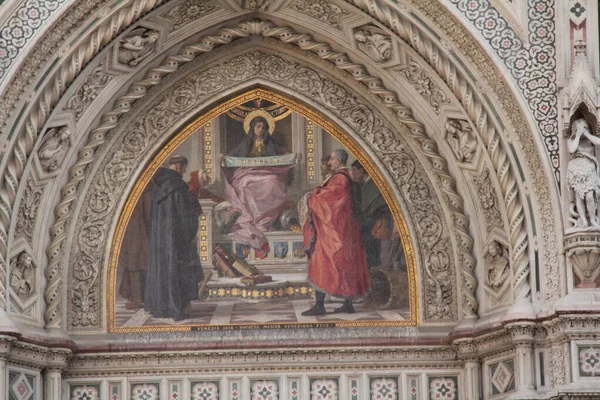 Duomo Firenze Mosaico Sulla Porta Sinistra — Foto Stock