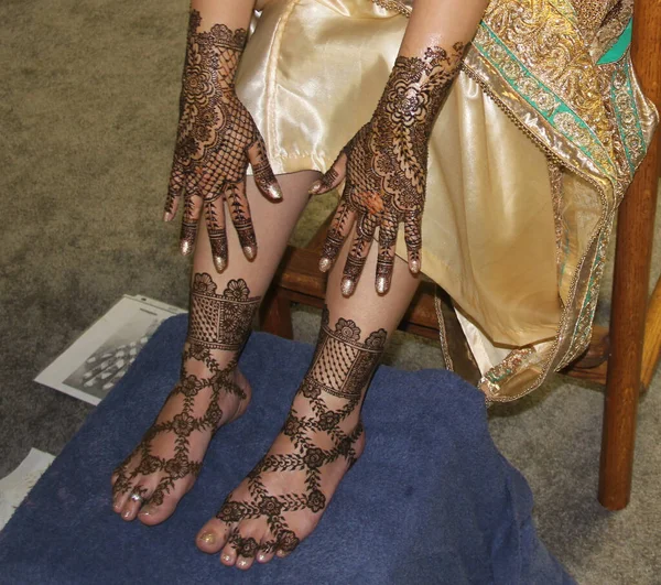 Henna Patronen Handen Benen — Stockfoto