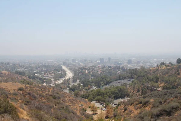 Paysage Vue Sur Ville Depuis Une Colline — Photo