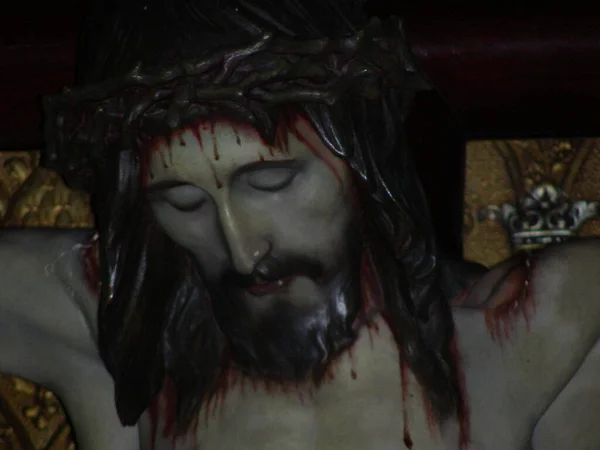 Krucifix Ježíše Kříži Plný Pohled — Stock fotografie