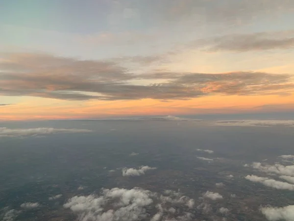 Ciel Soir Avec Nuages Colorés — Photo