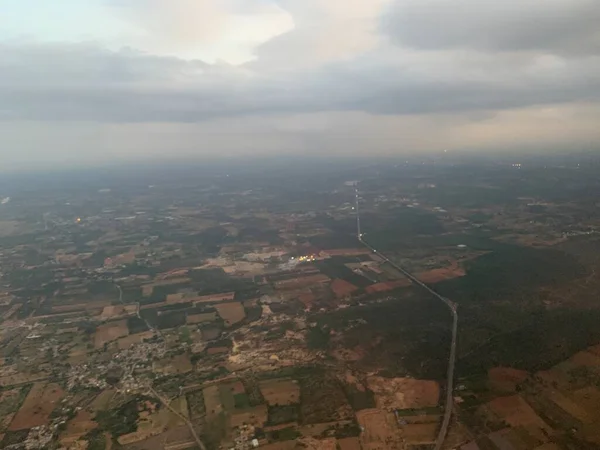 Vue Dessus Une Ville Depuis Vol — Photo