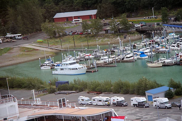 Vista Cerca Barcos Embarcaciones Cerca Del Puerto —  Fotos de Stock