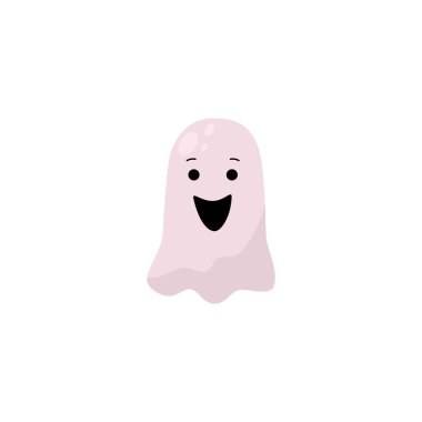 Beyaz arka planda hayalet. Vektör izole illüstrasyonu.