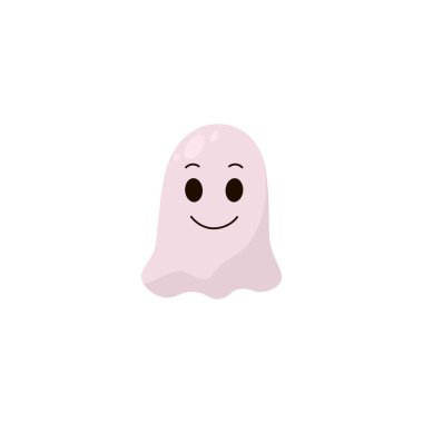 Beyaz arka planda hayalet. Vektör izole illüstrasyonu.