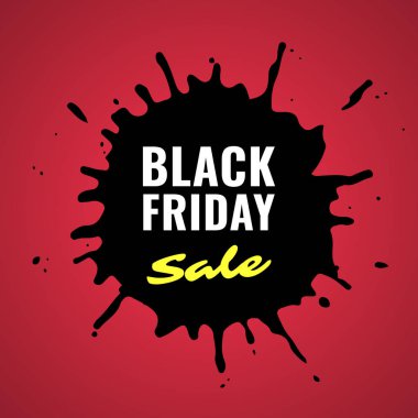 Kara Cuma indirimli afişi. Vektör izole illüstrasyonu.