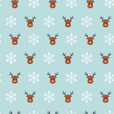 Ren geyiklerinde kusursuz desen. Vektör izole illüstrasyonu.