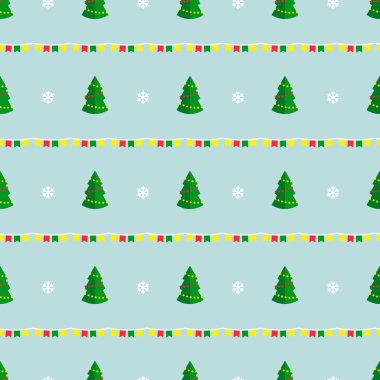 Noel ağaçlarıyla kusursuz bir desen. vektör illüstrasyonu.