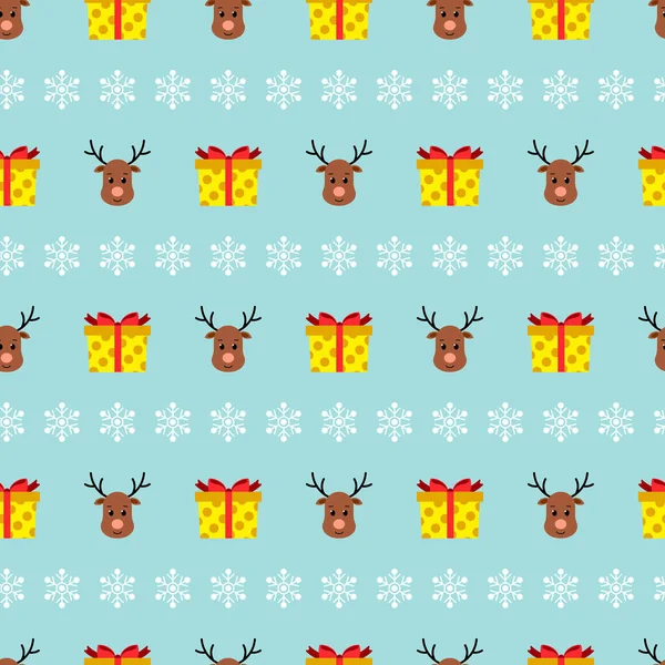 Modello Natale senza cuciture con renne. Illustrazione vettoriale . — Vettoriale Stock