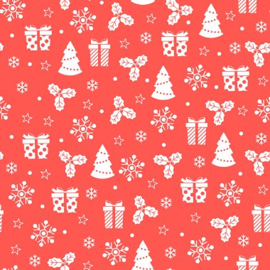 Düz simgelerle kusursuz desen. Vektör illüstrasyonu.