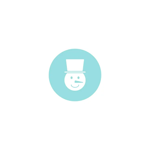 Ícone de boneco de neve no fundo azul. Ilustração vetorial . — Vetor de Stock