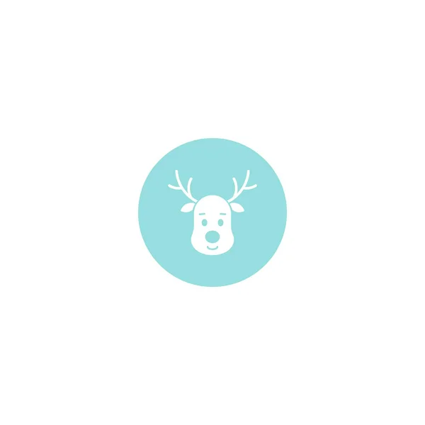 Icono de reno sobre fondo azul. Ilustración vectorial . — Vector de stock