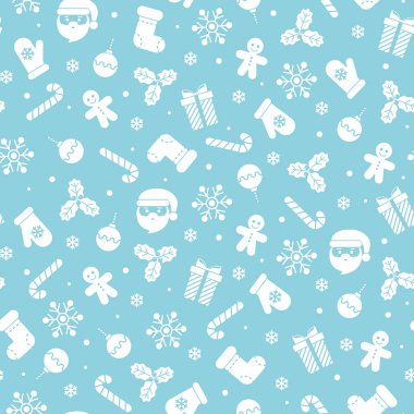 Düz simgelerle kusursuz desen. Vektör illüstrasyonu.