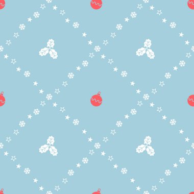 Mavi zemin üzerine Dikişsiz desen. Vektör çizim.