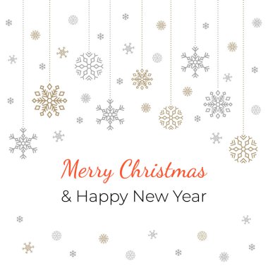 Beyaz arka planda Noel afişi. Vektör illüstrasyonu.