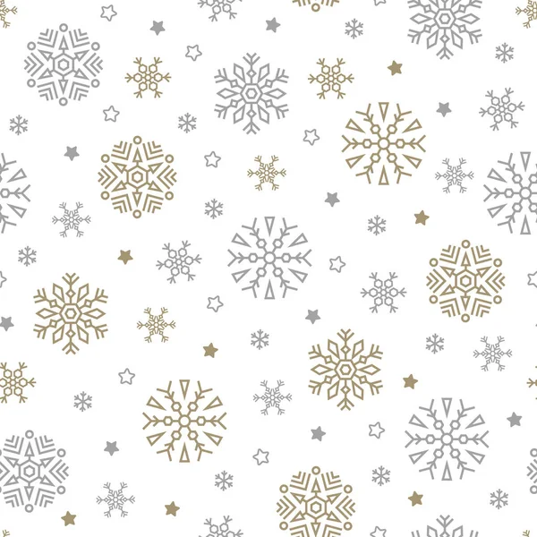 Kerst naadloze patroon met sneeuwvlokken. Vectorillustratie. — Stockvector