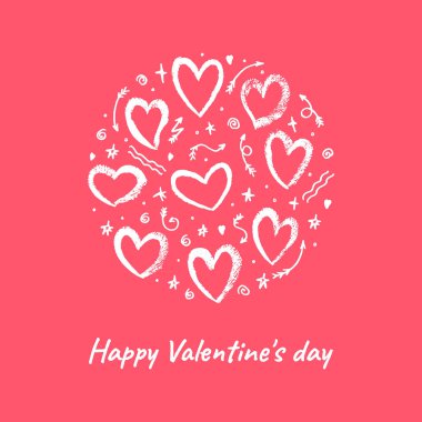 Sevgililer günü tebrik kartı. Vektör izole illüstrasyonu.