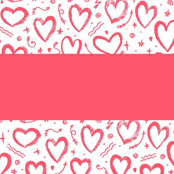 Background with red hearts. Vector isolated illustration. — 스톡 벡터