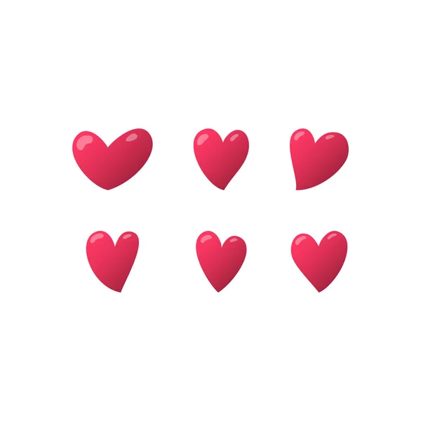 Een stel rode harten. Vector geïsoleerde illustratie. — Stockvector