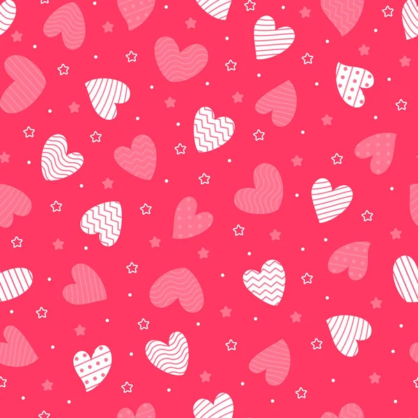 Seamless pattern with hearts. Vector isolated illustration. — Stock Vector