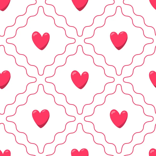 Seamless pattern with hearts. Vector isolated illustration. — 스톡 벡터