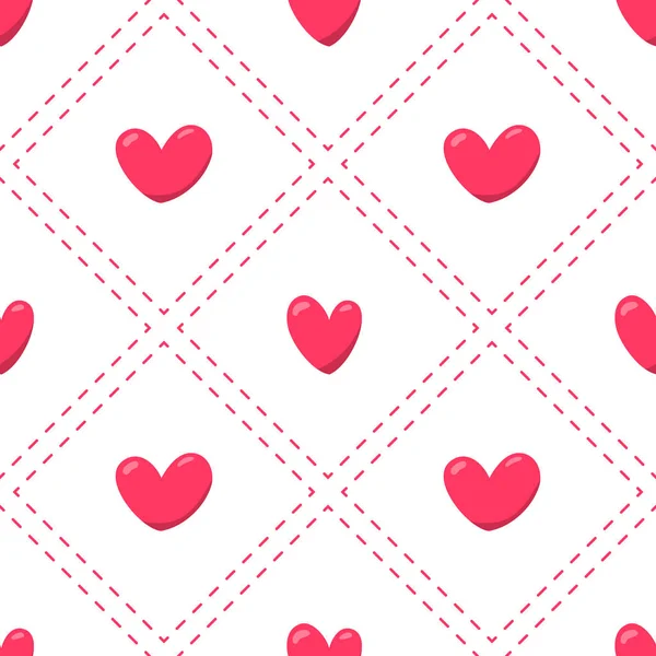 Seamless pattern with hearts. Vector isolated illustration. — 스톡 벡터