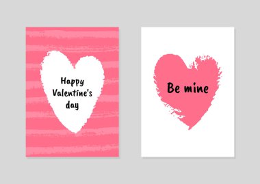 Vector set of greeting card Valentine's day.
