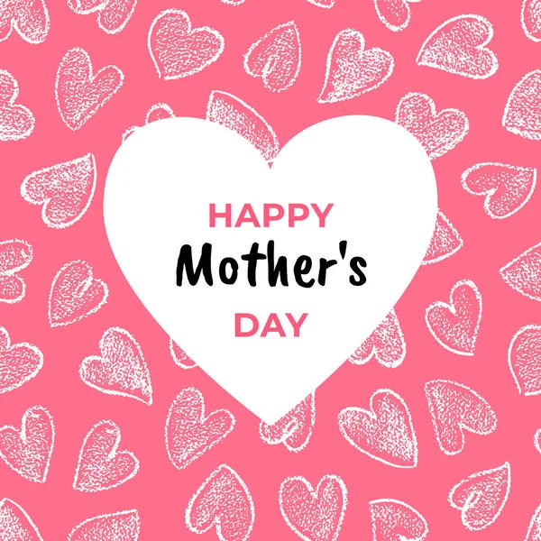 Ευτυχισμένη Ημέρα Της Μητέρας Ευχετήρια Κάρτα Ροζ Φόντο Ζωγραφισμένες Στο Διανυσματικά Γραφικά