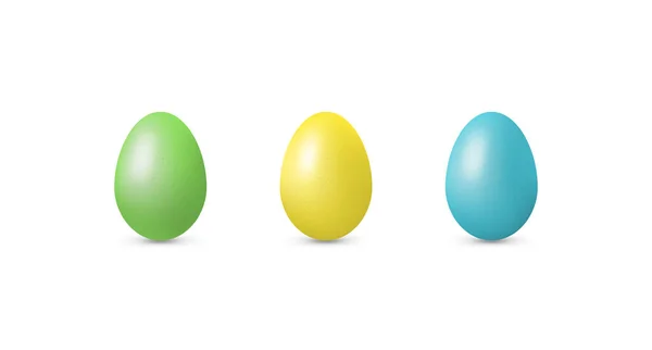 Установите Пасхальные Яйца Текстурой Белом Фоне Векторная Изолированная Иллюстрация Тремя — стоковый вектор