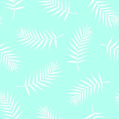 Yapraklı, tropik, pürüzsüz desen. Vektör illüstrasyonu.