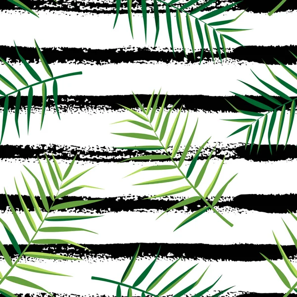 Modèle tropical sans couture avec des feuilles. Illustration vectorielle . — Image vectorielle