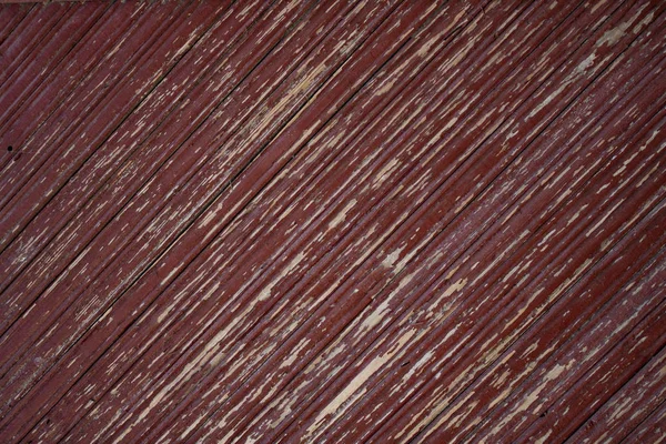 Деревянные Косые Линии Пилингом Красной Краски — стоковое фото