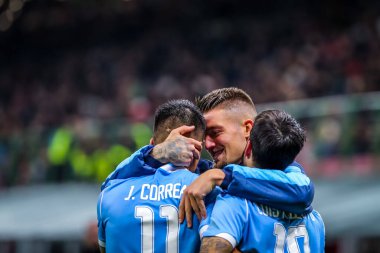 İtalyan Futbolu Serie A Men Şampiyonası Ac Milan S.S. Lazio 'ya karşı