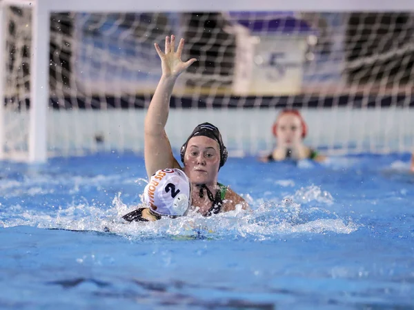 Mistrovství Evropy žen ve vodním pólu Sis Roma vs Zv De Zaan — Stock fotografie