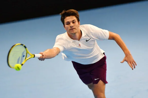 Internacionais de Tênis Próxima Geração ATP Finais - Rodada de Torneio - Casper Ruud vs Miomir Kecmanovivania — Fotografia de Stock