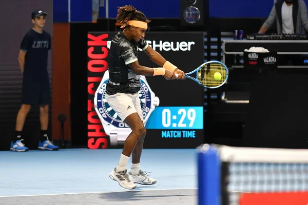 Tenis Internacionales Siguiente Gen ATP Finals - Torneo ronda - Ugo Humbert vs Mikael Ymer — Foto de Stock