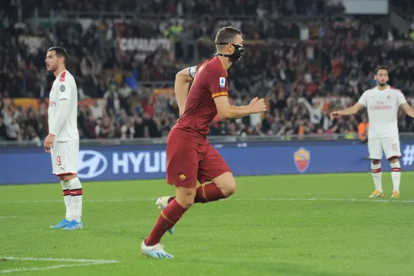 Mistrzostwa Włoch w piłce nożnej Serie A Men As Roma vs Ac Milan — Zdjęcie stockowe