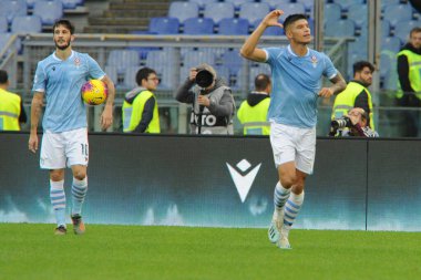 İtalyan Futbolu Serisi A Erkekler Şampiyonası Lazio Lecce 'ye karşı