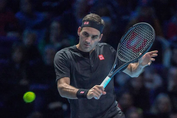 Tennis International Nitto Atp Finals - Τουρνουά Γύρος - Roger Federer εναντίον Dominic Thiem — Φωτογραφία Αρχείου