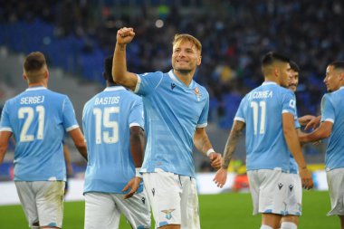 İtalyan Futbolu Serisi A Erkekler Şampiyonası Lazio Lecce 'ye karşı