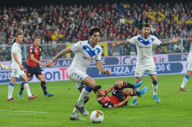 İtalyan Futbolu Serisi A Erkekler Şampiyonası Genoa Brescia 'ya karşı