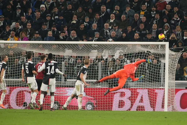 Olasz labdarúgó sorozat Férfi bajnokság Juventus Fc vs Ac Milan — Stock Fotó