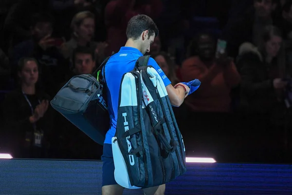 테니스 국제 선수 Nitto ATP 결승전 - Novak đjokovic vs Dominic thiem - (Novak đokovic) — 스톡 사진