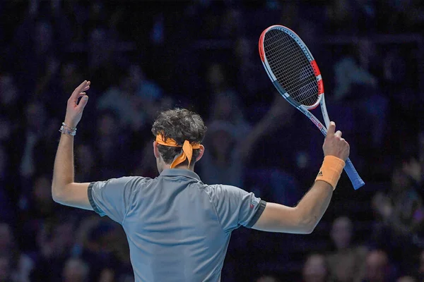Internacionais de Ténis Nitto ATP Final Novak =okovic Vs Dominic Thiem - (Dominic Thiem  ) — Fotografia de Stock