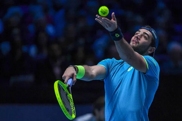 Internacionais de tênis Nitto ATP Finals - Singles - Roger Federer Vs Matteo Berrettin — Fotografia de Stock