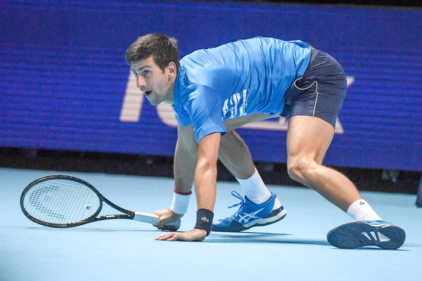 Tenis Uluslarası Nitto Atp Finalleri Novak-Jokoviç, Dominic Thiem 'e Karşı) — Stok fotoğraf