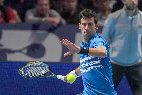 Tenis Międzynarodowe Nitto Atp Finały - Novak Đjokovic vs Dominic Thiem - (Novak Đokovic) — Zdjęcie stockowe