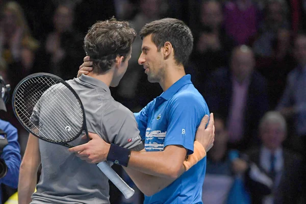 Internacionais de Ténis Nitto ATP Finals - Novak =jokovic Vs Dominic Thiem - (Novak =okovic ) — Fotografia de Stock